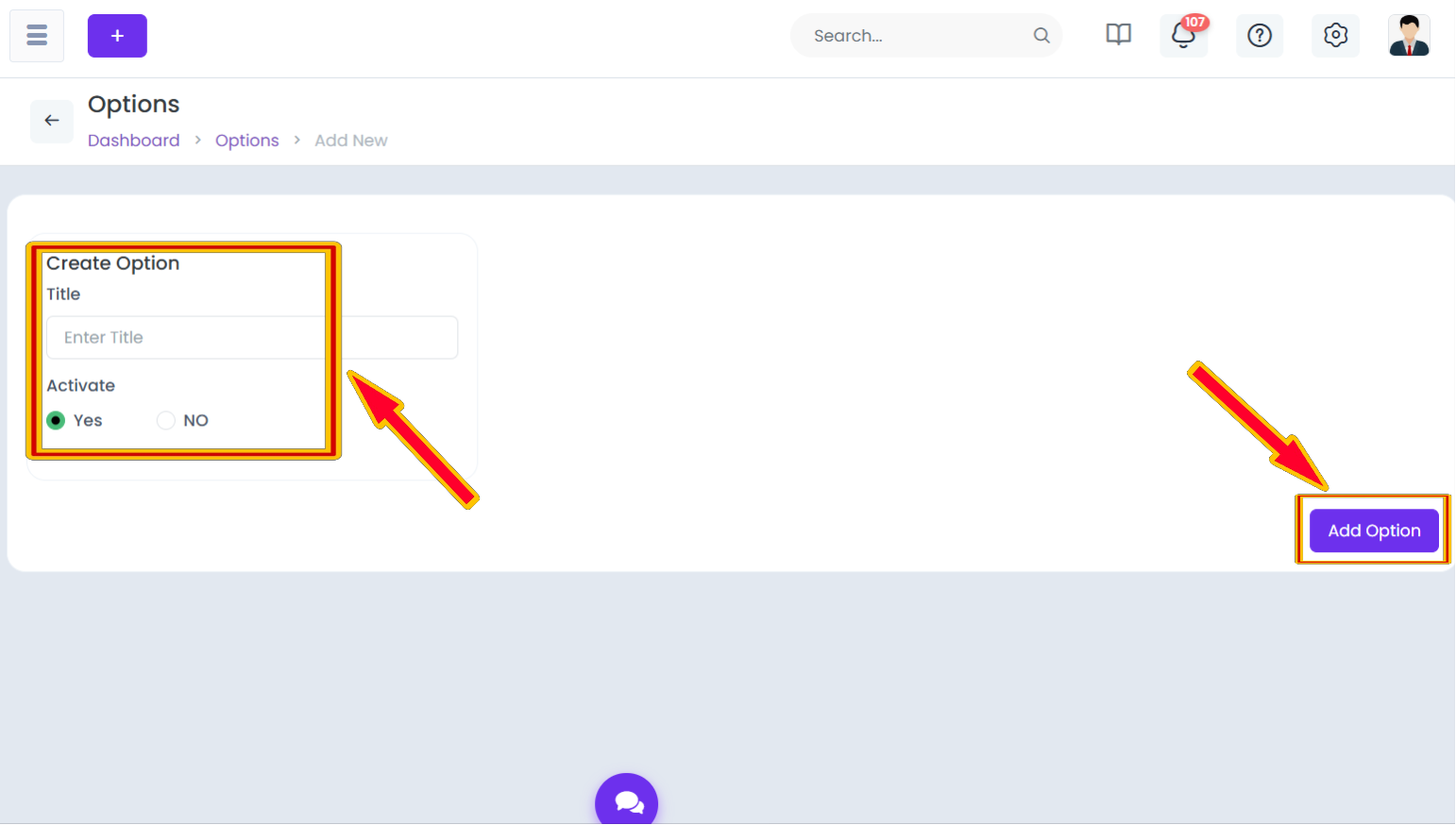 Add Option Form